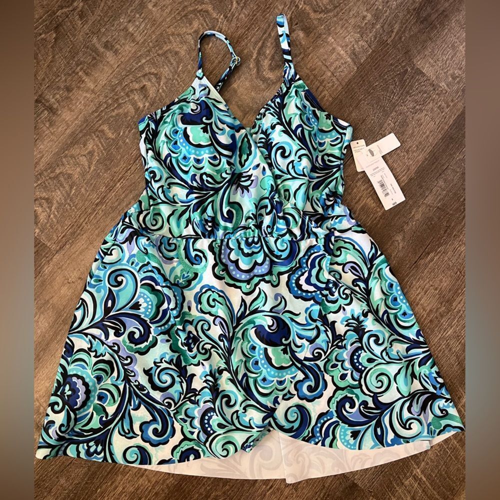 Liz Claiborne Women's Paisley Swim Dress-Size 8